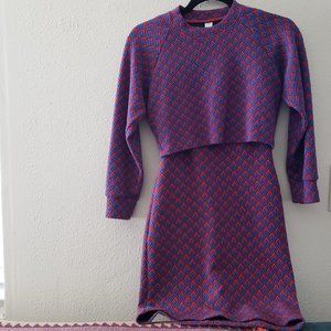 Geometric Cropped Sweater and Dress - Size Small